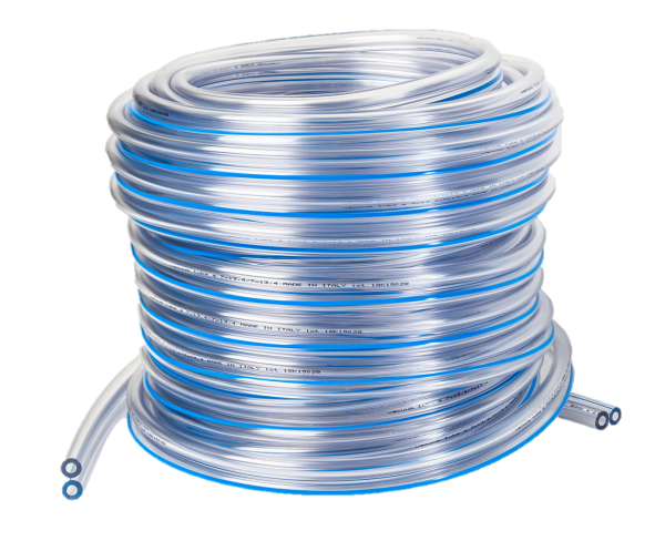 PVC Pulsschlauch 7 x 13,4 mm doppelt blauer Streifen