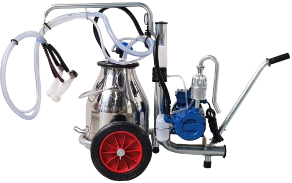 Moby milker oliegesmeerd geit met kunststof deksel en 25 Ltr. RVS emmer